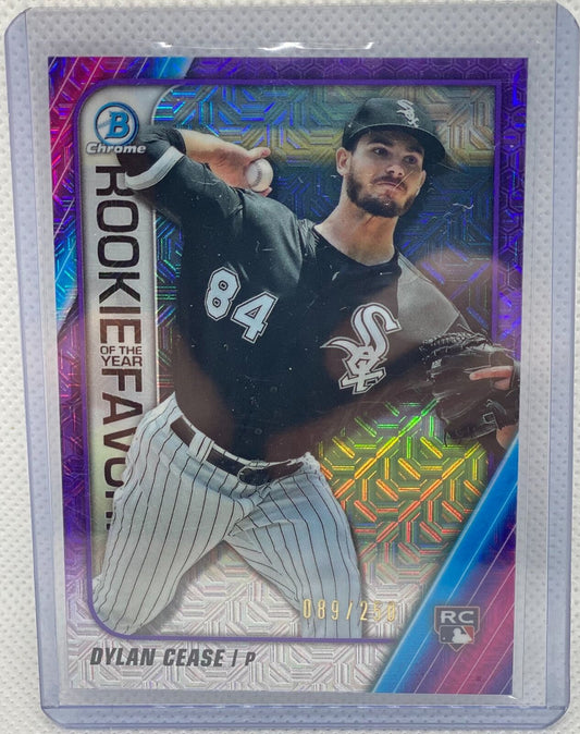 DYLAN CEASE 2020 BOWMAN CHROME ROOKIE OF THE YEAR PURPLE MEGA REFRACTOR RC /250