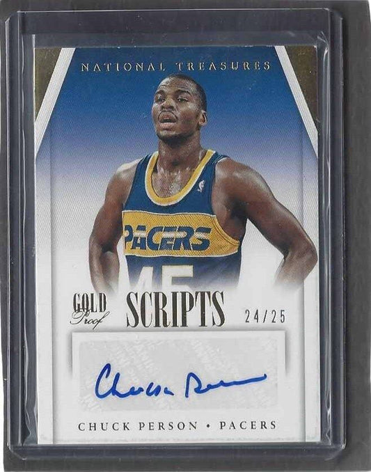 CHUCK PERSON 2013-14 IMMACULATE GOLD PROOF SCRIPTS PACERS AUTO #D 24/25