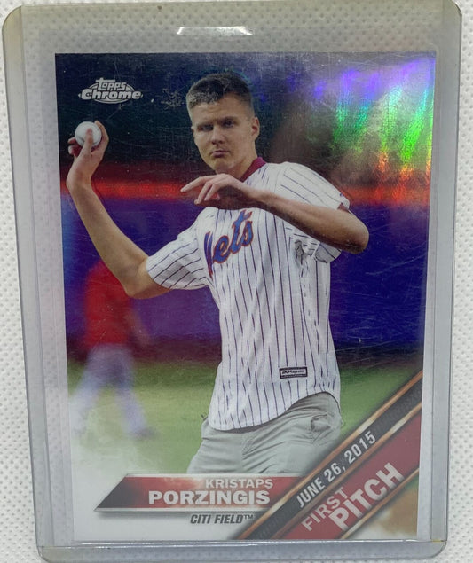 KRISTAPS PORZINGIS 2016 TOPPS CHROME FIRST PITCH REFRACTOR #FPC-6