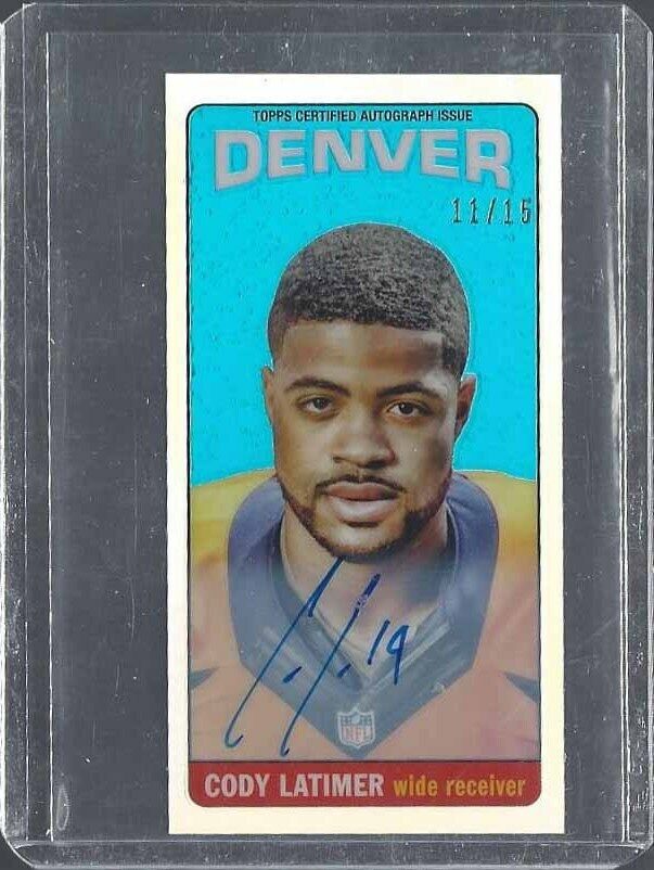 CODY LATIMER 2014 TOPPS CHROME TALL BOY REFRACTOR ON CARD AUTO RC #D 11/15