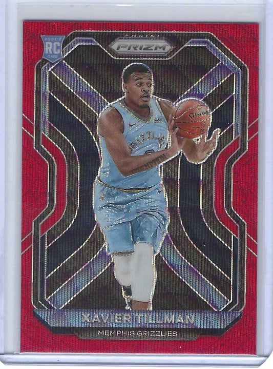 XAVIER TILLMAN 2020-21 PANINI PRIZM RED RUBY WAVE ROOKIE RC #299