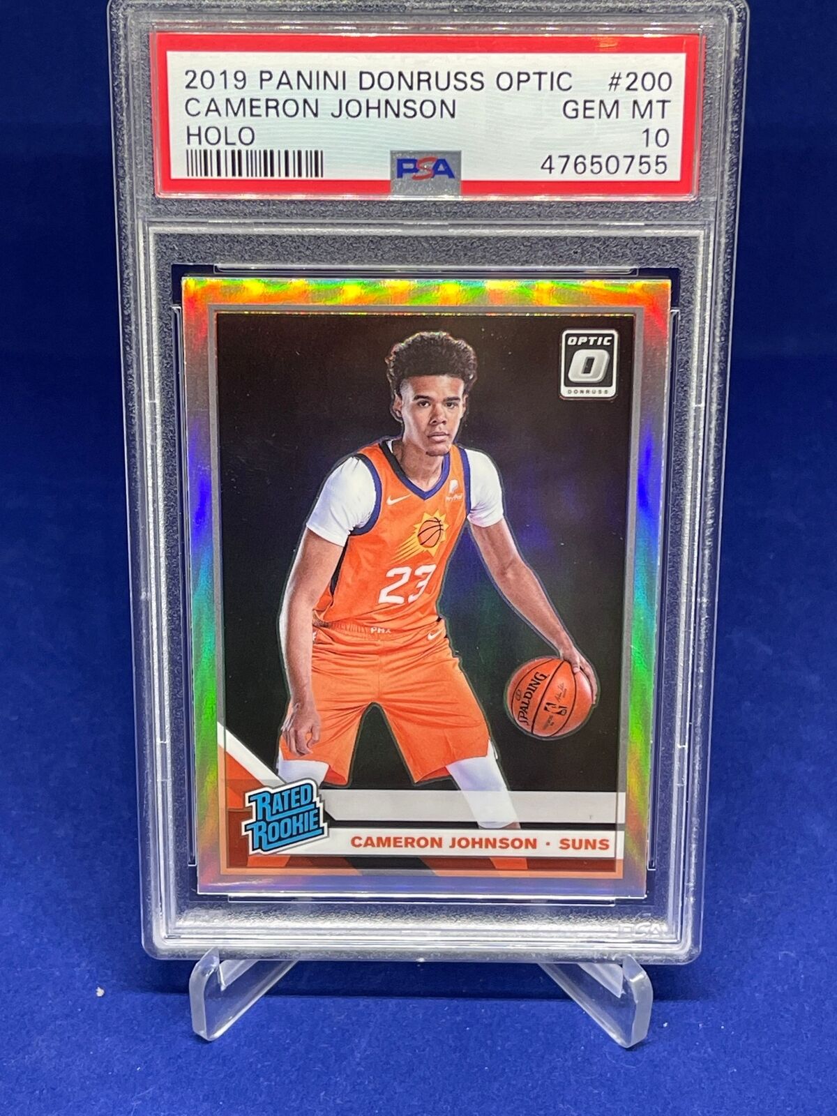 CAMERON JOHNSON 2019-20 PANINI DONRUSS OPTIC RATED ROOKIE HOLO RC #200 PSA 10