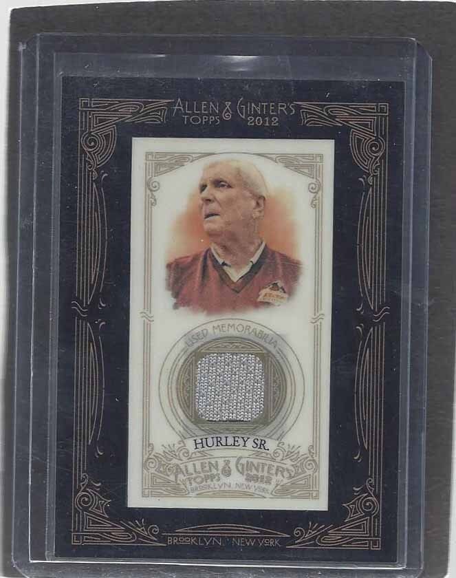 BOB BOBBY HURLEY SR. 2012 TOPPS ALLEN & GINTER RELIC COACH CARD JERSEY