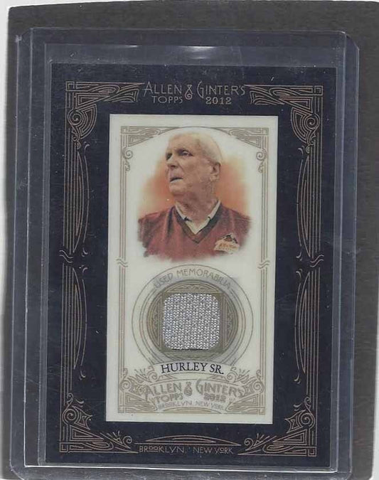 BOB BOBBY HURLEY SR. 2012 TOPPS ALLEN & GINTER RELIC COACH CARD JERSEY