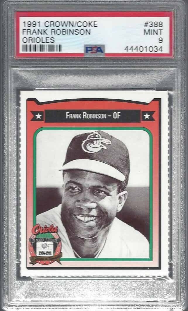 FRANK ROBINSON 1991 CROWN / COKE DIE CUT #338 PSA 9 MINT