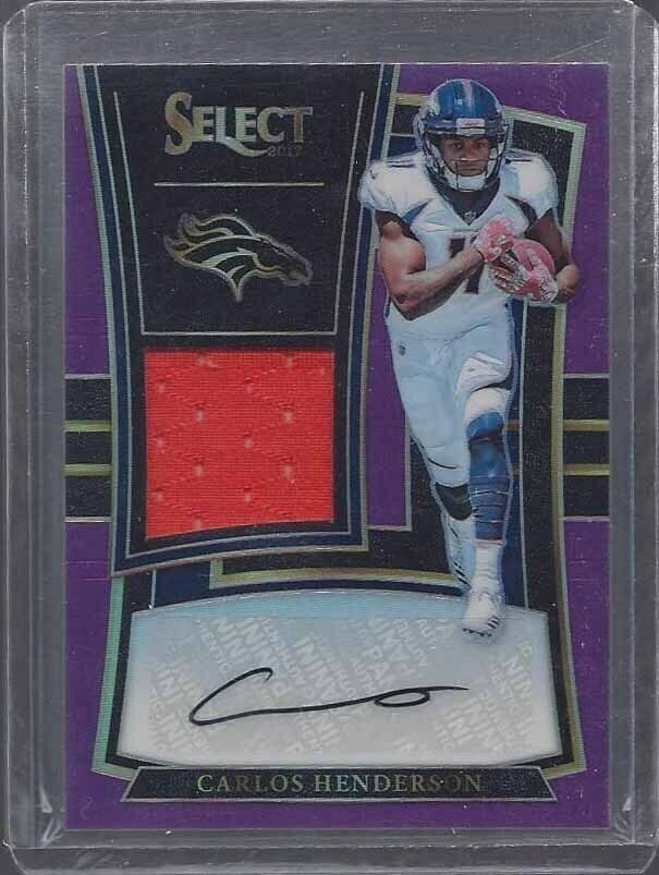 1/1 CARLOS HENDERSON 2017 SELECT FUCHSIA JERSEY AUTO RC #D 11/49 JERSEY NBR #11!