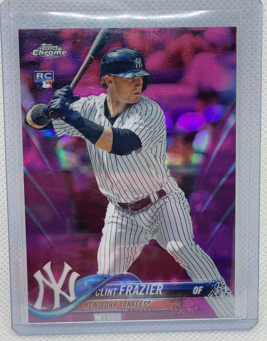 CLINT FRAZIER 2018 TOPPS CHROME PINK REFRACTOR RC #148