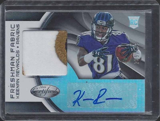 KEENAN REYNOLDS 2016 CERTIFIED FRESHMAN FABRIC 3 COLOR ROOKIE PATCH AUTO RC /499