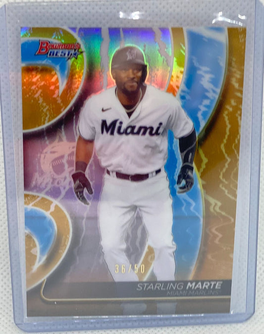 STARLING MARTE 2020 BOWMAN'S BEST GOLD REFRACTOR #D 36/50