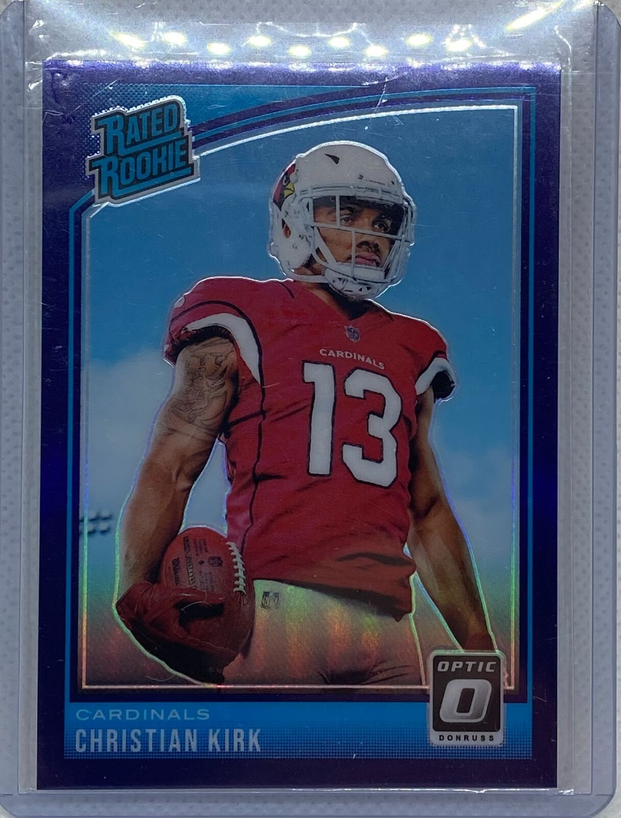 CHRISTIAN KIRK 2018 DONRUSS OPTIC RATED ROOKIE BLUE HOLO PRIZM RC #D 47/50