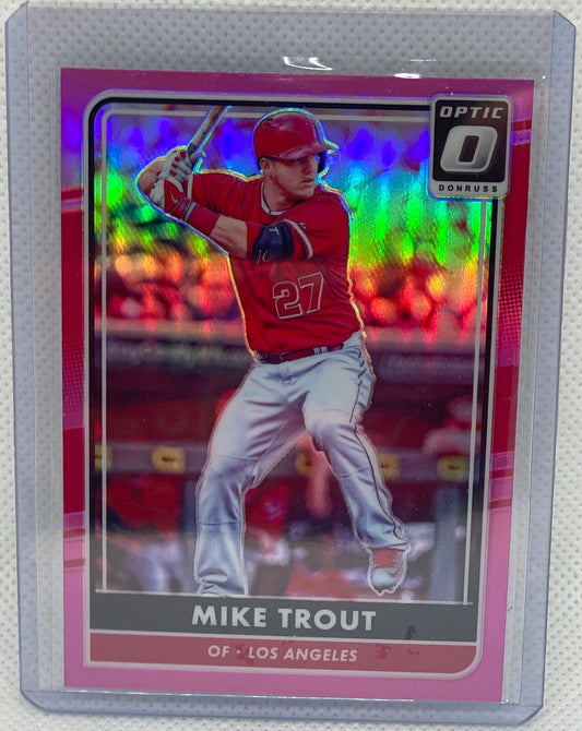 MIKE TROUT 2016 PANINI DONRUSS OPTIC PINK PRIZM HOLO #89