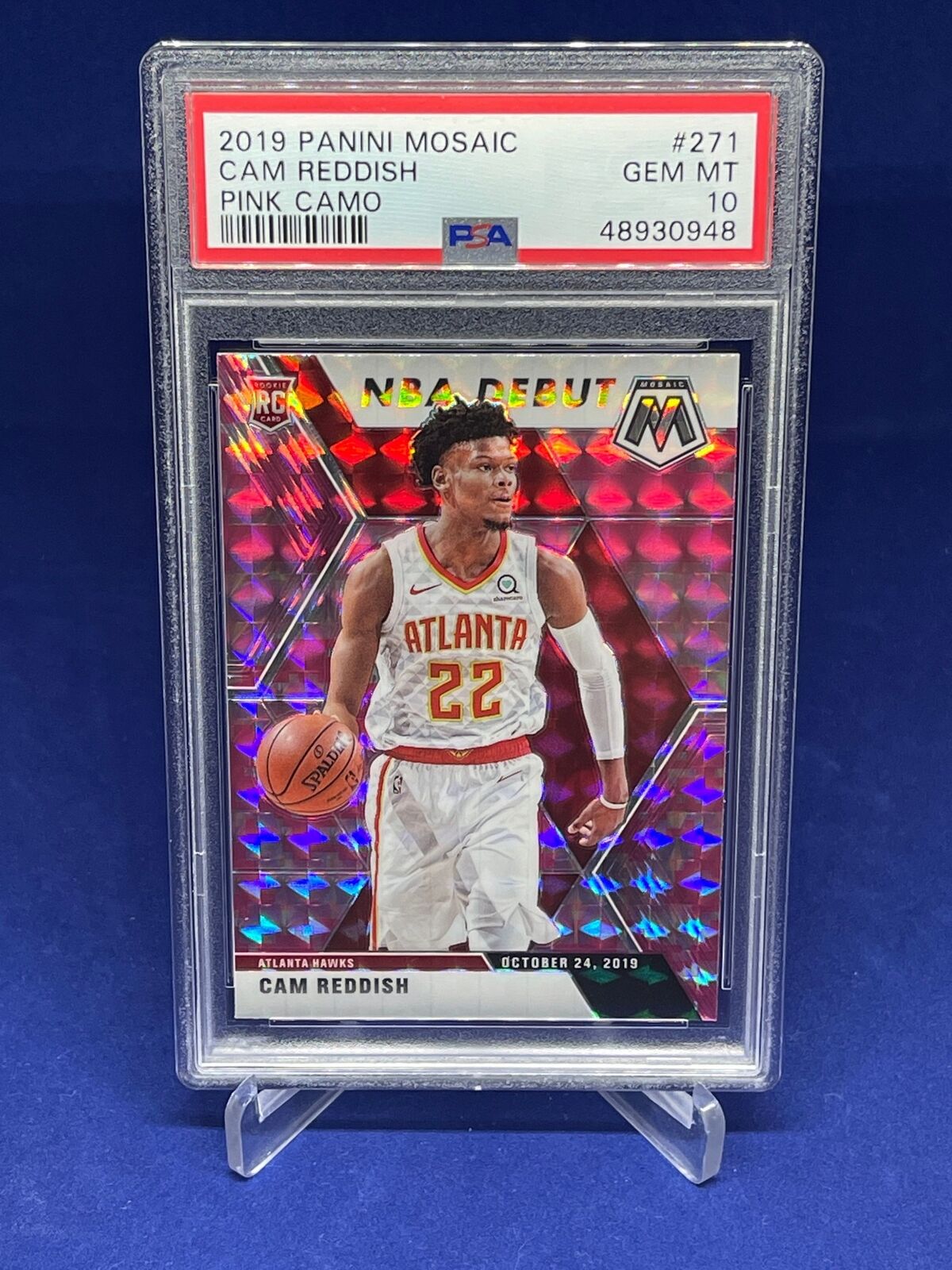CAM REDDISH 2019-20 PANINI MOSAIC DEBUT PINK CAMO PRIZM RC #271 PSA 10 GEM MINT