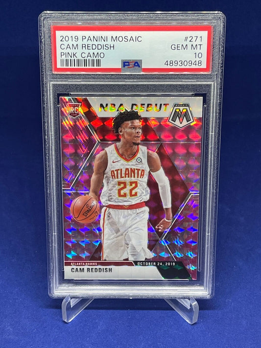 CAM REDDISH 2019-20 PANINI MOSAIC DEBUT PINK CAMO PRIZM RC #271 PSA 10 GEM MINT