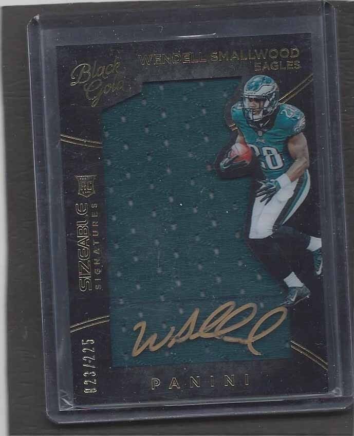 WENDELL SMALLWOOD 2016 BLACK GOLD SIZEABLE SIGS JUMBO JERSEY ONCARD AUTO RC /225
