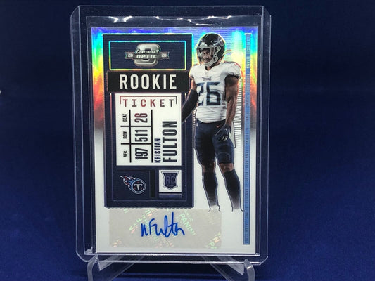 KRISTIAN FULTON 2020 PANINI CONTENDERS OPTIC RC TICKET SILVER PRIZM AUTO RC #155