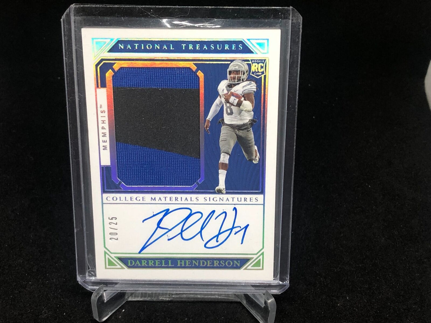 DARRELL HENDERSON 2019 NATIONAL TREASURES 2 CLR PATCH ON CARD AUTO RC #D 20/25