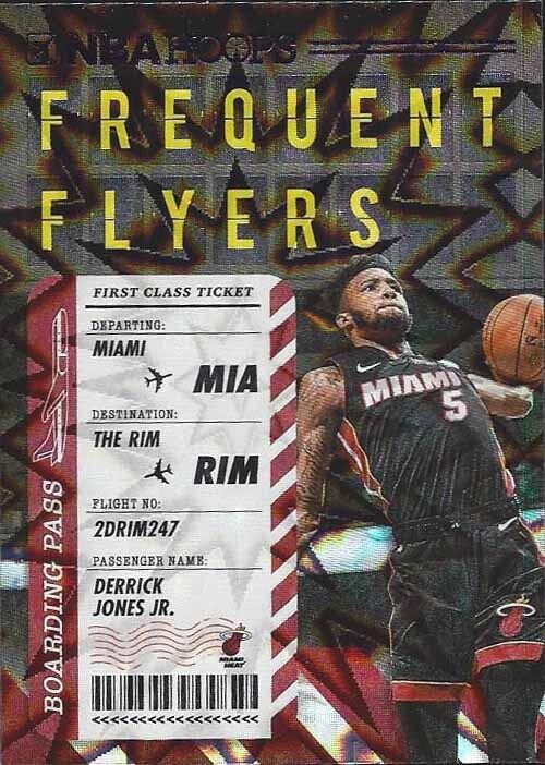 DERRICK JONES JR 2020-21 NBA HOOPS FREQUENT FLYERS PURPLE EXPLOSION HOLO RARE #2