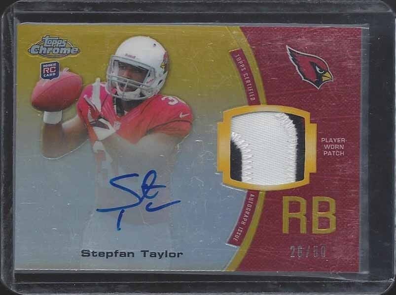 STEPFAN TAYLOR 2013 TOPPS CHROME RPA REFRACTOR 3 COLOR PATCH AUTO RC #D 26/50