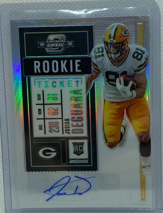 JOSIAH DEGUARA 2020 PANINI CONTENDERS OPTIC ROOKIE TICKET HOLO AUTO RC #172