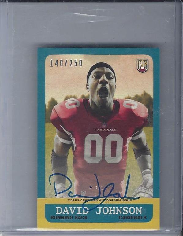 DAVID JOHNSON 2015 TOPPS MINI 1963 STYLE RETRO ON CARD ROOKIE AUTO RC #D 140/250