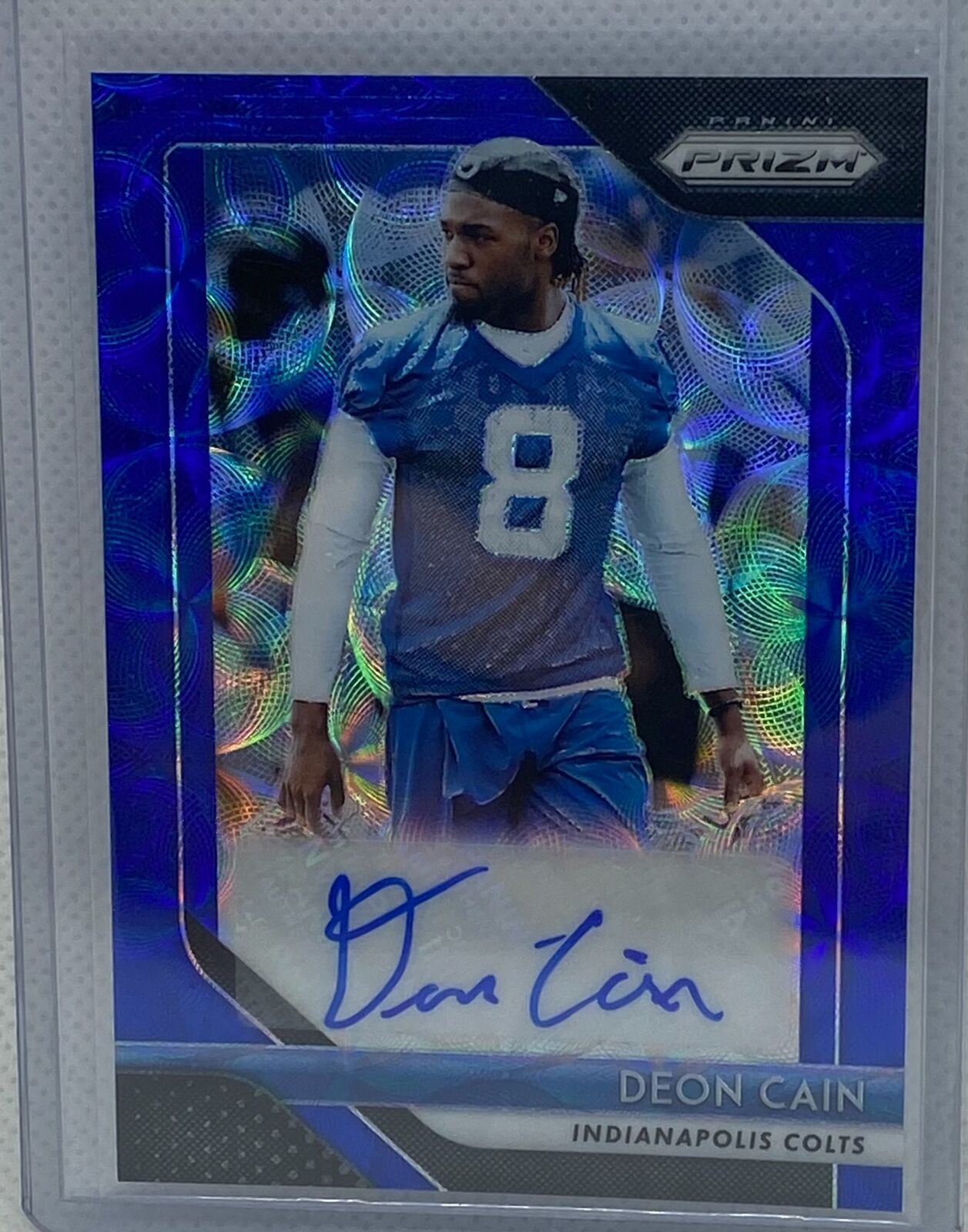 DEON CAIN 2018 PANINI PRIZM BLUE SCOPE PRIZM AUTO RC #D 82/99