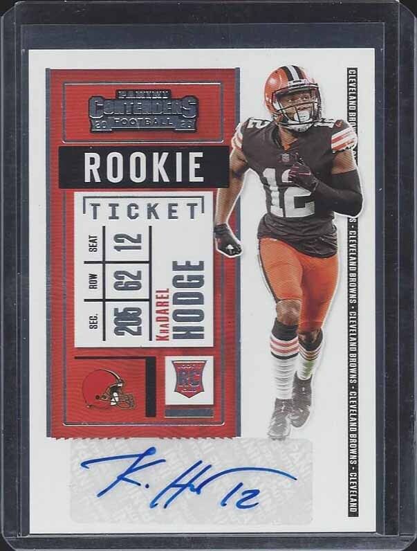 KHADAREL HODGE 2020 CONTENDERS BROWNS ROOKIE TICKET TRUE RC AUTO #225
