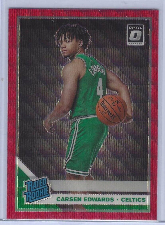 CARSEN EDWARDS 2019-20 DONRUSS OPTIC RED WAVE HOLO RATED ROOKIE RC #196