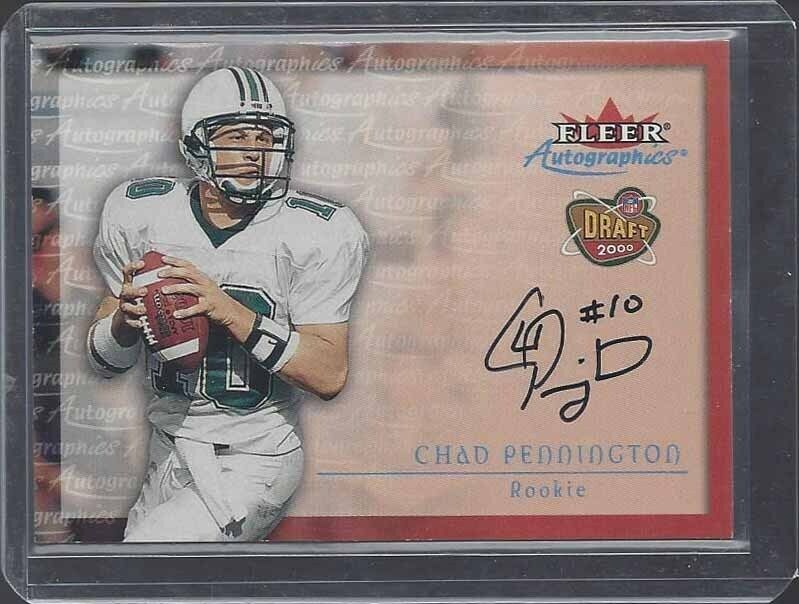 CHAD PENNINGTON 2000 SKYBOX AUTOGRAPHICS ROOKIE ON CARD AUTO RC