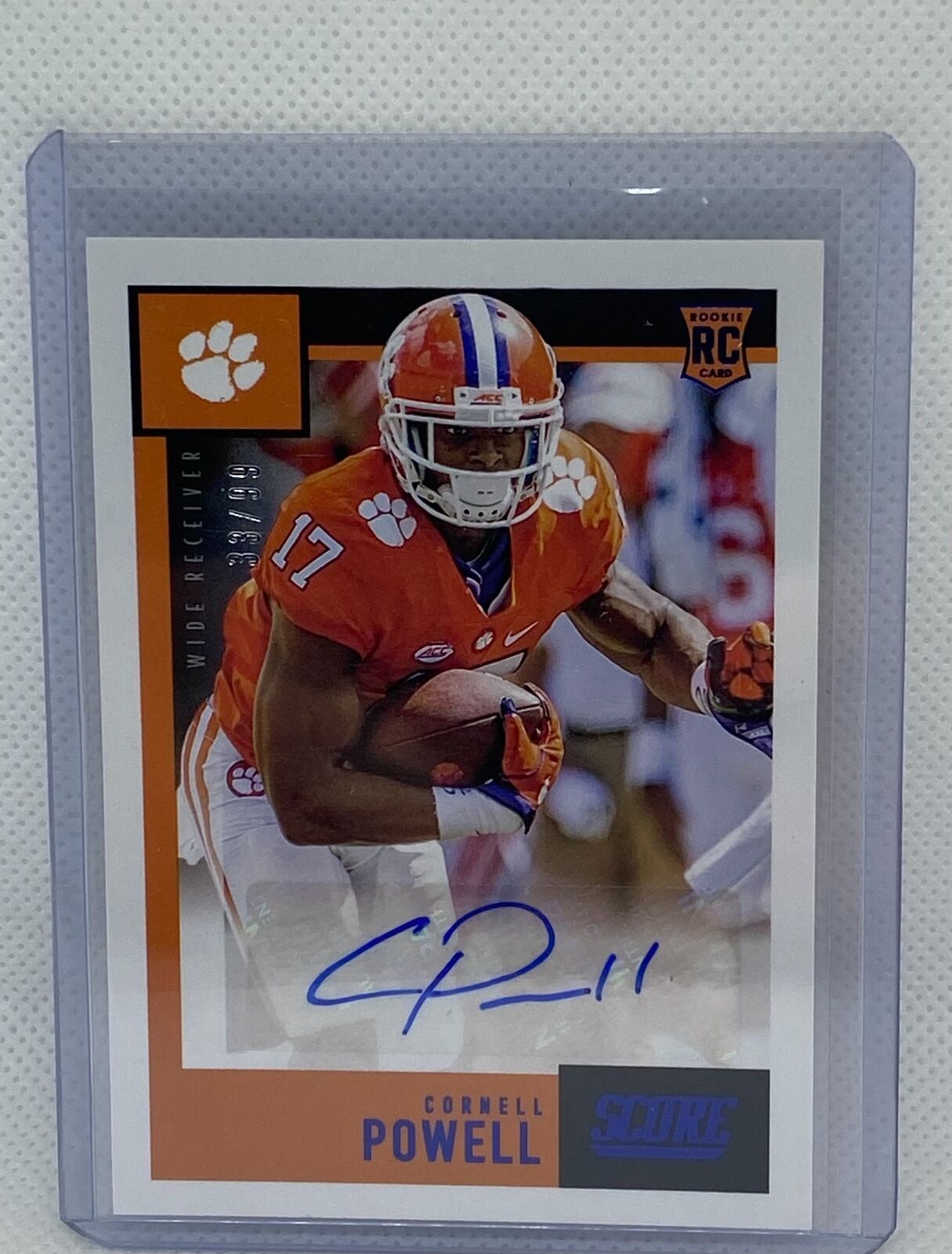 CORNELL POWELL 2021 PANINI CHRONICLES SCORE DRAFT PICKS AUTO RC #D 33/99