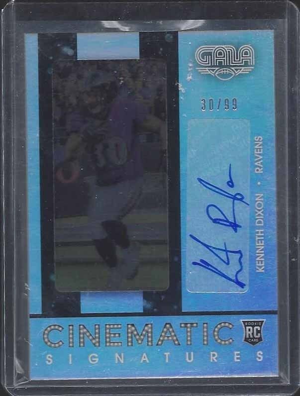1/1 KENNETH DIXON 2016 GALA CINEMATIC SIGNATURES AUTO RC #D 30/99 HIS JERSEY #30