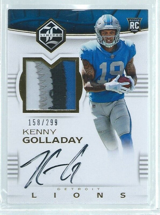 KENNY GOLLADAY 2017 PANINI LIMITED RPA PATCH ON CARD AUTO RC #D /299