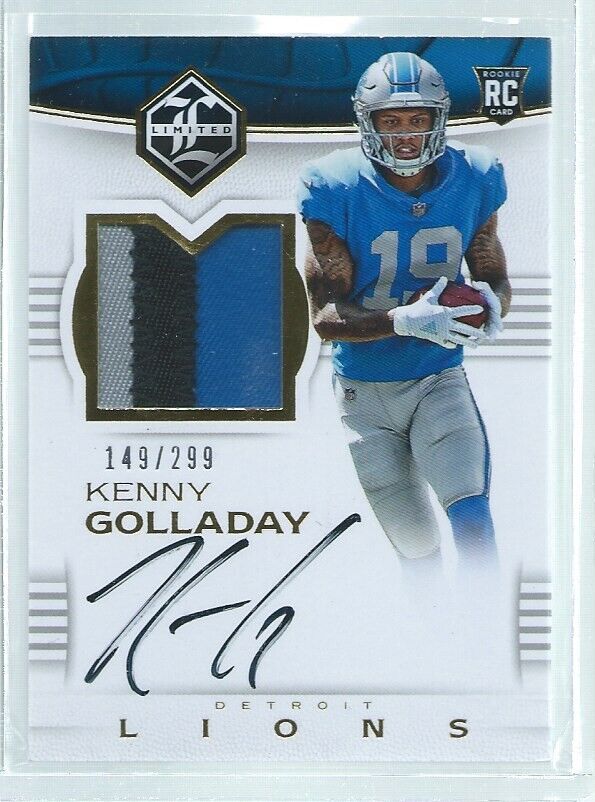 KENNY GOLLADAY 2017 PANINI LIMITED RPA PATCH ON CARD AUTO RC #D /299