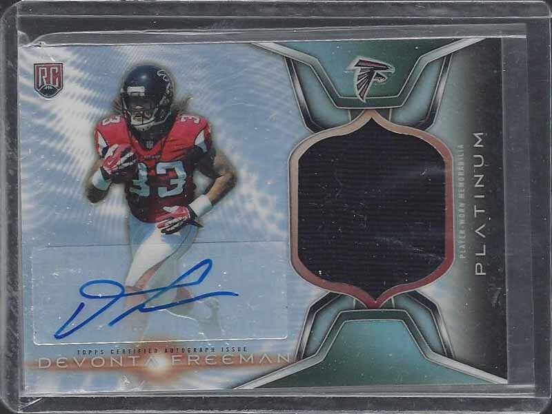 DEVONTA FREEMAN 2014 TOPPS PLATINUM JERSEY AUTO RC