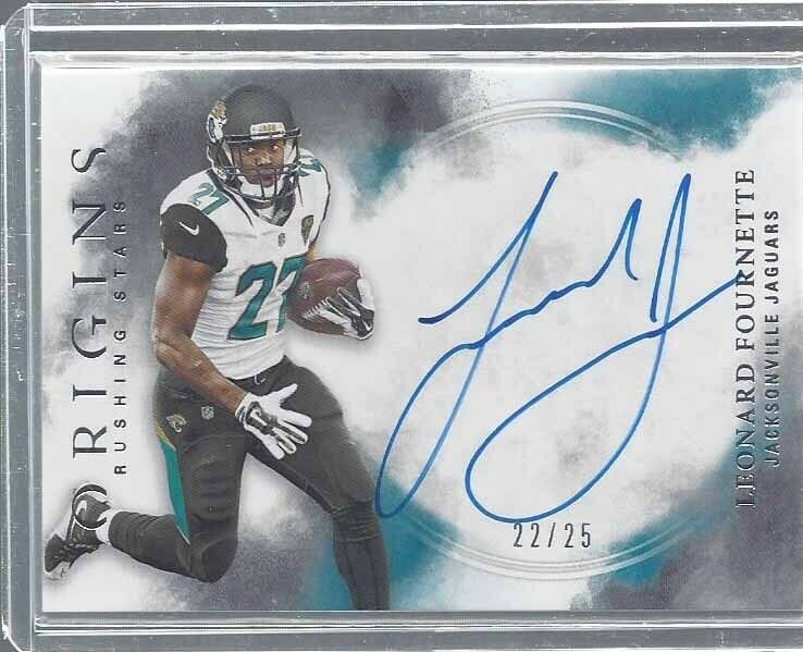 LEONARD FOURNETTE 2017 PANINI ORIGINS RISING STAR ON CARD ROOKIE AUTO RC #D /25