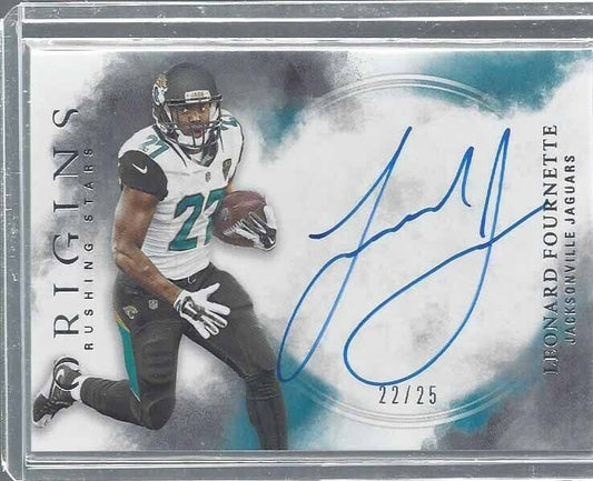 LEONARD FOURNETTE 2017 PANINI ORIGINS RISING STAR ON CARD ROOKIE AUTO RC #D /25