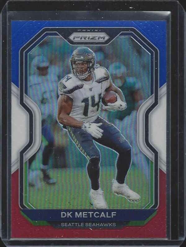DK METCALF 2020 PANINI PRIZM RED WHITE BLUE PRIZMS #292