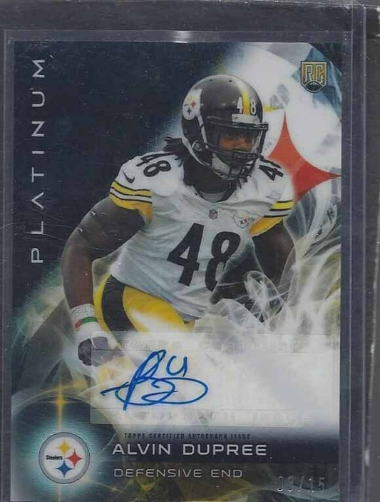 ALVIN BUD DUPREE 2015 TOPPS PLATINUM BLACK REFRACTOR ROOKIE AUTO RC #D 3/15