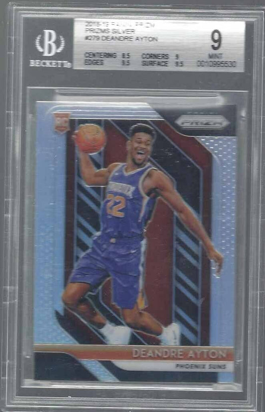 DEANDRE AYTON 2018-19 PANINI PRIZM SILVER PRIZMS SSP RC #279 BGS 9 MINT