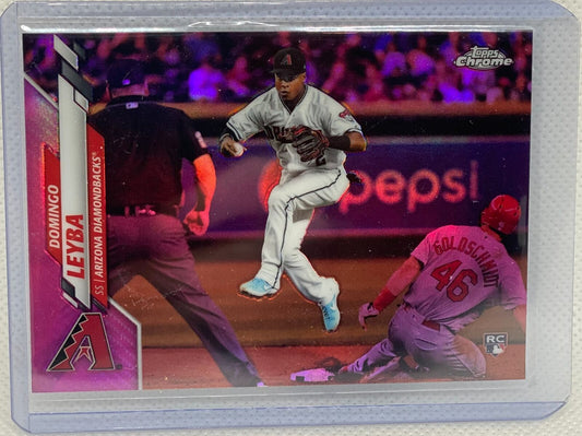 DOMINGO LEYBA 2020 TOPPS CHROME PINK REFRACTOR RC #10