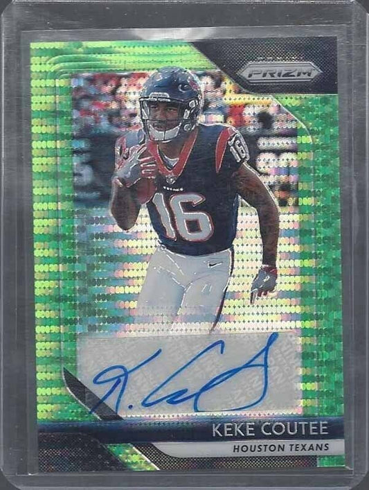 KEKE COUTEE 2018 PANINI PRIZM GREEN PULSAR HOUSTON TEXANS AUTO RC