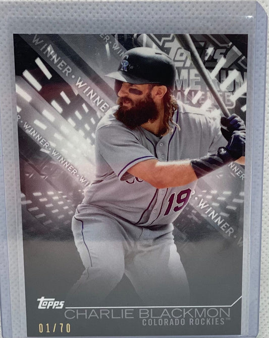 CHARLIE BLACKMON 2018 TOPPS HOME RUN CHALLENGE #D 01/70