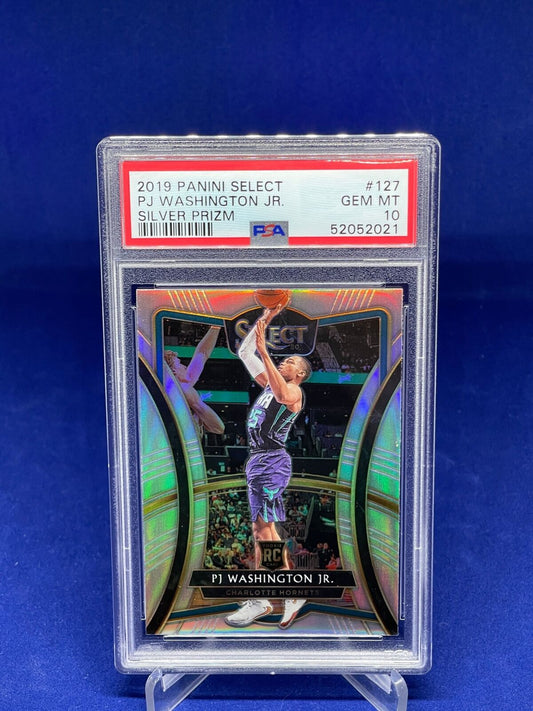 PJ WASHINGTON JR 2019-20 PANINI SELECT SILVER PRIZM RC #127 PSA 10 GEM MINT