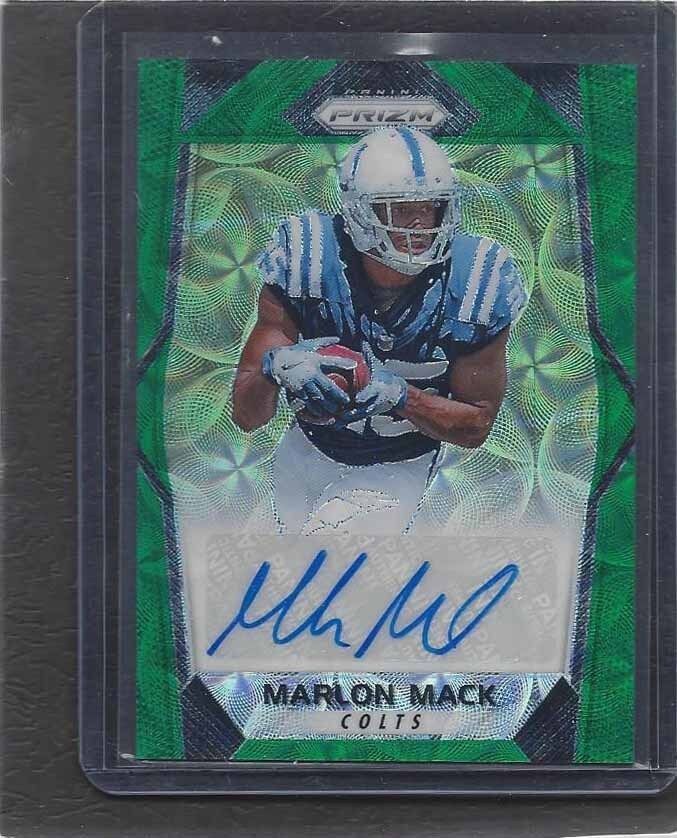 MARLON MACK 2017 PANINI PRIZM GREEN SCOPE PRIZMS COLTS ROOKIE AUTO RC #D 95/99