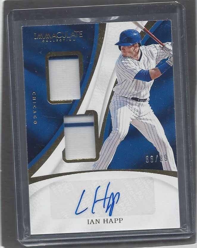 IAN HAPP 2017 IMMACULATE CUBS PROSPECT DUAL PATCH AUTO #D 66/99