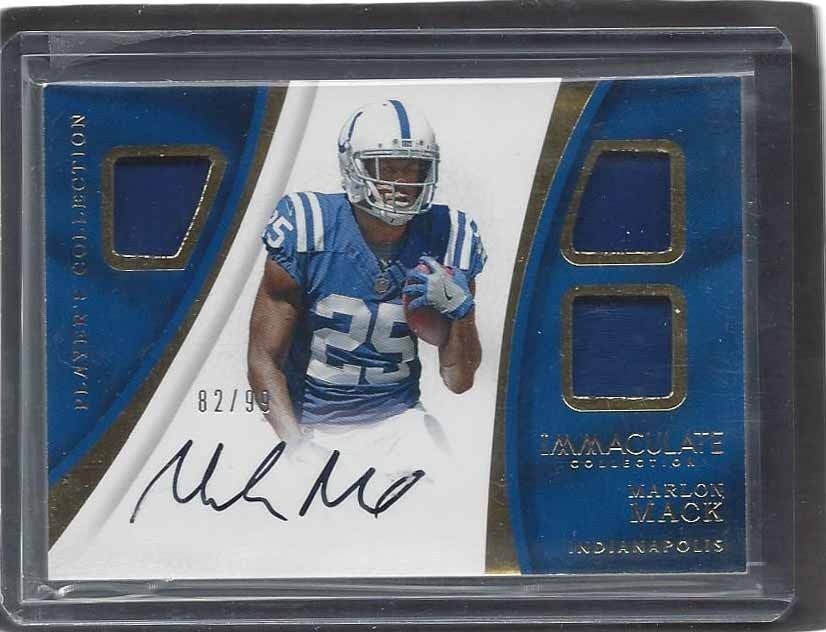 MARLON MACK 2017 IMMACULATE COLLECTION TRIPLE JERSEY ON CARD AUTO RC #D /99