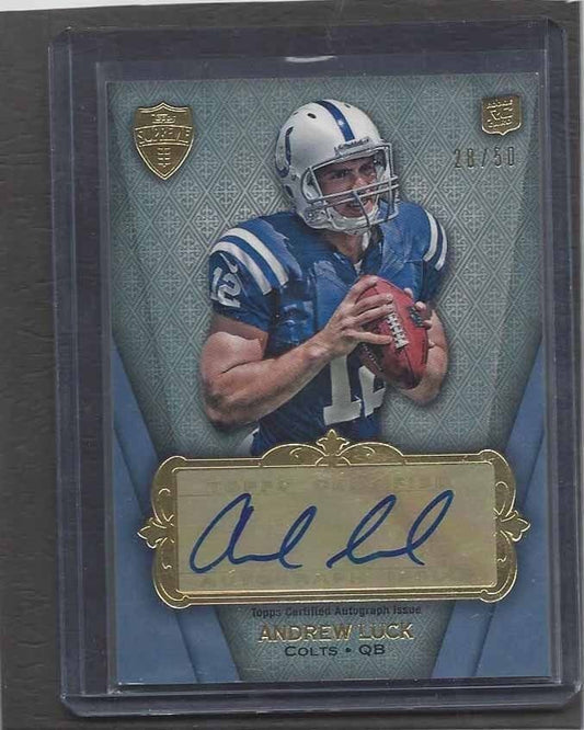 ANDREW LUCK 2012 TOPPS SUPREME GOLD COLTS ROOKIE ON CARD AUTO RC #D 28/50