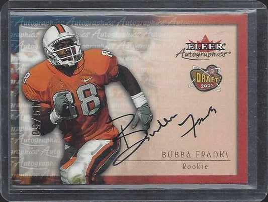 BUBBA FRANKS 2000 SKYBOX AUTOGRAPHICS PACKERSS GOLD ON CARD AUTO RC #D 19/50