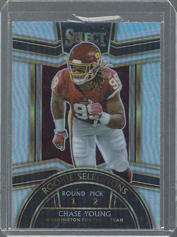 CHASE YOUNG 2020 PANINI SELECT ROOKIE SELECTIONS SILVER PRIZM RC #2