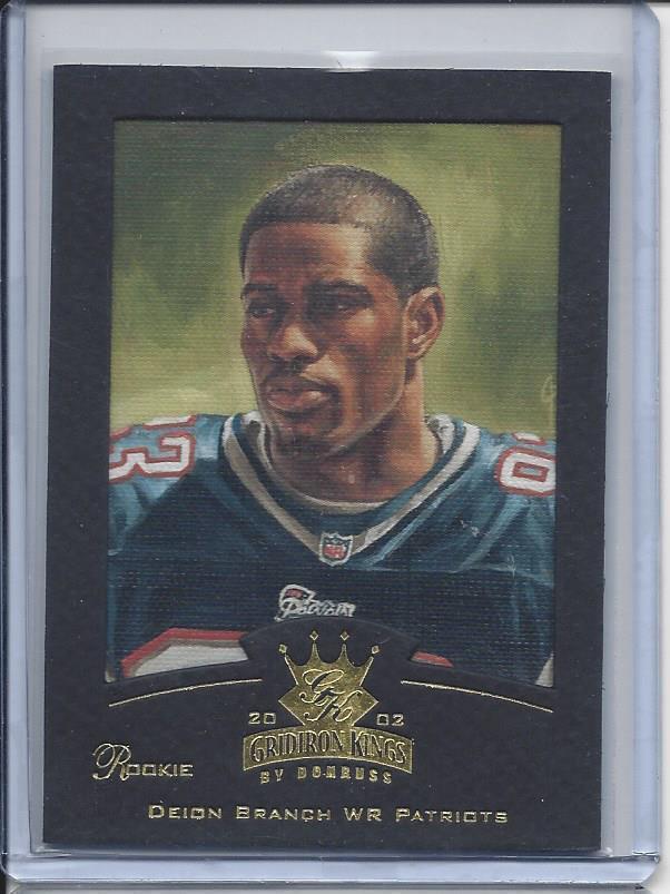 DEION BRANCH 2002 GRIDIRON KINGS BLACK FRAME FRAMED PATRIOTS ROOKIE RC #D 88/100
