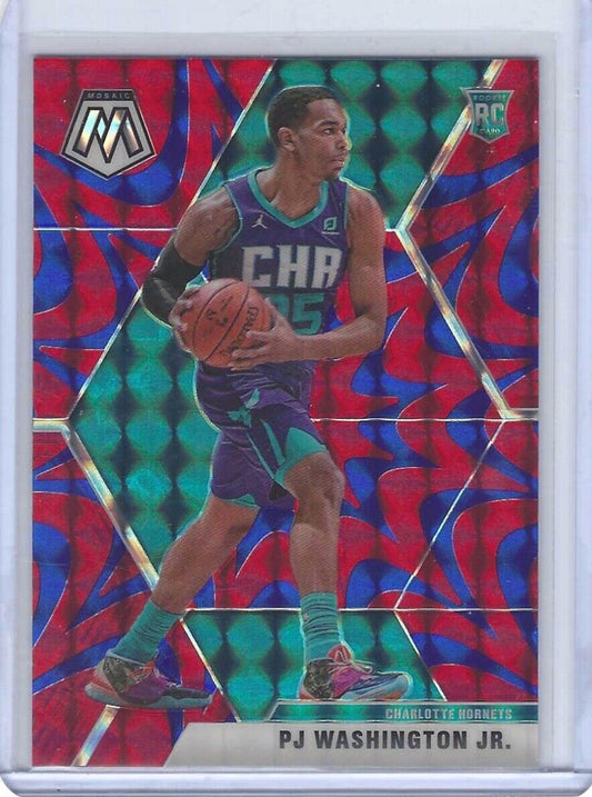 PJ WASHINGTON JR. 2019-20 PANINI MOSAIC BLUE REACTIVE PRIZM ROOKIE RC #213